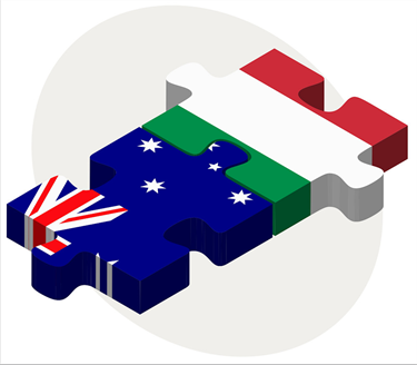 Puzzle pieces with the Australian and Italian Flags